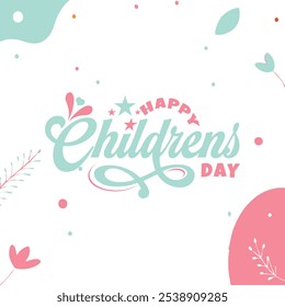 Modern Children’s Day Typography Post. International Children’s Day background. Children’s Day celebration. typography vector, social media post, invitation card, template, vector illustration