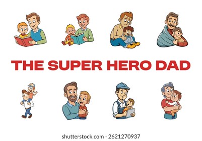 Modern father’s day vector set design	
