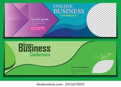 Modern day web banner design for business conference or presentation, Editable Business webinar conference square social media post and digital marketing promotion advertising banner design template