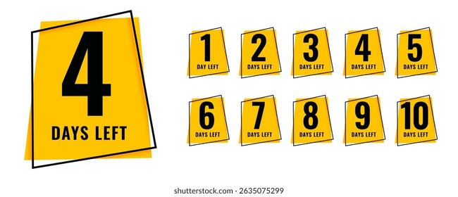 modern days left countdown sticker template for online shopping vector