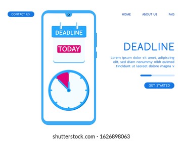 Modern Deadline vector flat illustration. 