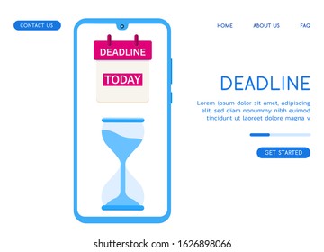 Modern Deadline vector flat illustration. 