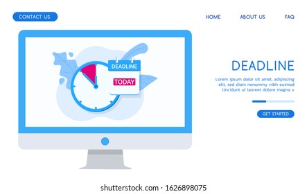 Modern Deadline vector flat illustration. 