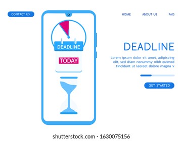Modern Deadline vector flat illustration. 