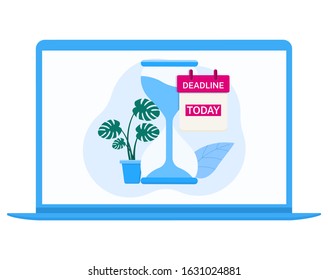 Modern Deadline vector flat illustration. 