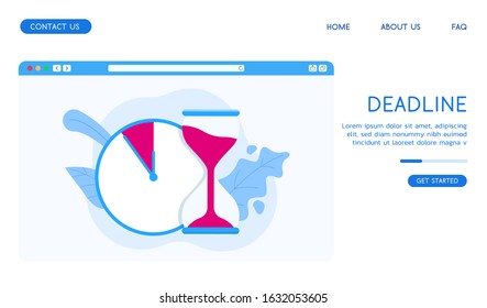 Modern Deadline vector flat illustration. 