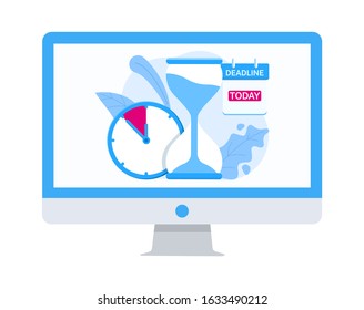 Modern Deadline vector flat illustration. 
