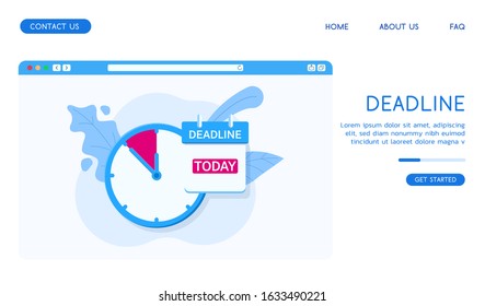 Modern Deadline vector flat illustration. 