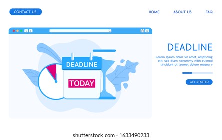 Modern Deadline vector flat illustration. 
