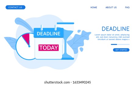 Modern Deadline vector flat illustration. 