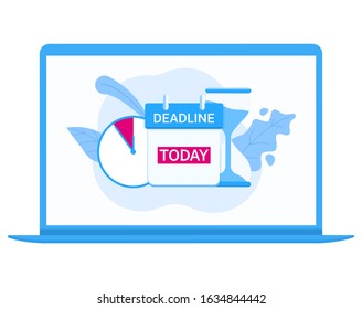 Modern Deadline vector flat illustration. 