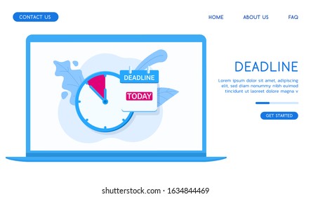 Modern Deadline vector flat illustration. 
