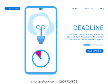 Modern Deadline vector flat illustration. 
