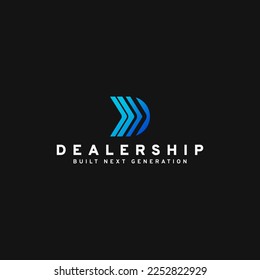 modern dealership garage logo design vector idea concept. futuristic monogram letter d logo vector design template with bold, elegant and blue isolated on white background. 