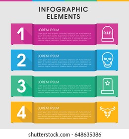 Modern death infographic template. infographic design with death icons includes bull skull, skull. can be used for presentation, diagram, annual report, web design.