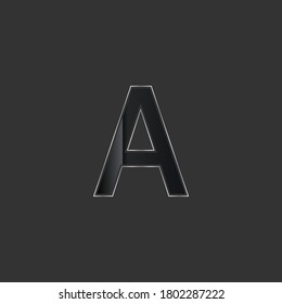 Modern And Decent Design of A Alphabet.Grey Gradient Colored With Silver Stroke.Creative And Unique Design of Letter A.Logo Design of A Alphabet