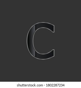 Modern And Decent Design of C Alphabet .Grey Gradient Colored With Silver Stroke .Creative And Unique Design of Letter C .Logo Design of C Alphabet