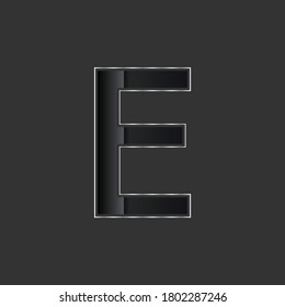 Modern And Decent Design of E Alphabet .Grey Gradient Colored With Silver Stroke .Creative And Unique Design of Letter E .Logo Design of E Alphabet
