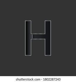 Modern And Decent Design of H Alphabet .Grey Gradient Colored With Silver Stroke .Creative And Unique Design of Letter H .Logo Design of H Alphabet
