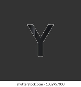 Modern And Decent Design of Y Alphabet .Grey Gradient Colored With Silver Stroke .Creative And Unique Design of Letter Y .Logo Design of Y Alphabet