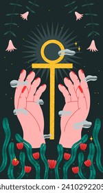 modern deck of tarot cards. prediction or fortune telling of the future and fate, mystical characters. printing on clothes or fabric