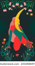 baraja moderna de cartas tarot. predicción o adivinación de futuro y destino, personajes místicos. imprimir en ropa o tela