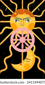 modern deck of tarot cards. prediction or fortune telling of the future and fate, mystical characters. printing on clothes or fabric
