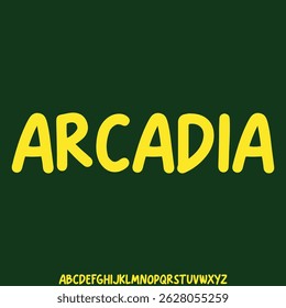 Modern decorative alphabet display font vector. Creative arcadia sans serif typeface