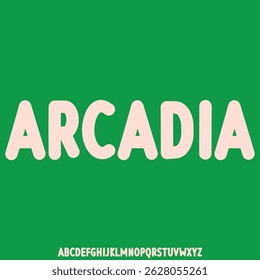 Modern decorative alphabet display font vector. Creative arcadia sans serif typeface