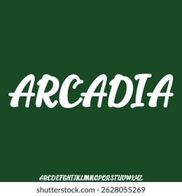 Moderno alfabeto decorativo exibir fonte vetor. Criativa arcadia sans serif tipo de letra