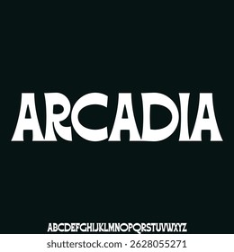 Modern decorative alphabet display font vector. Creative arcadia sans serif typeface