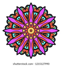 Modern Decorative Cicle Shapes. Floral mandala. vector illustration.