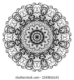 Modern Decorative Cicle Shapes. Floral mandala. vector illustration.