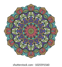 Modern Decorative Cicle Vector Shapes. Floral mandala. Vector illustration