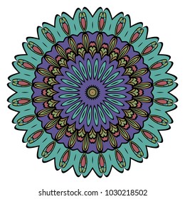 Modern Decorative Cicle Vector Shapes. Floral mandala. Vector illustration