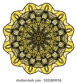 Modern Decorative Cicle Vector Shapes. Floral mandala. Vector illustration