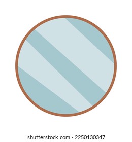 Modern decorative circle wall mirror flat icon. Vector illustration