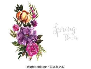 	Modern decorative colorful flowers spraing background illustration