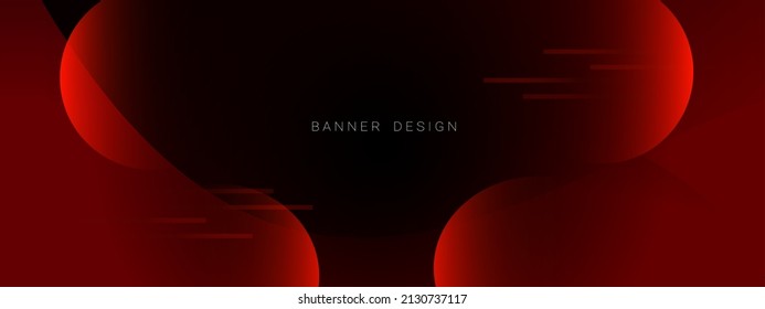 Modern decorative dark red circular design banner illustration 