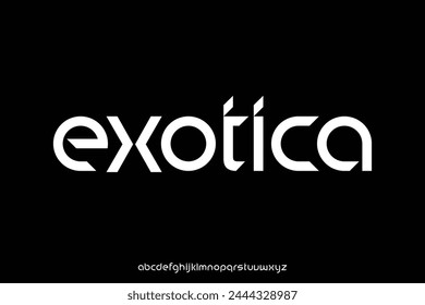 Modern decorative exotica alphabet display font vector. Creative sharp typeface