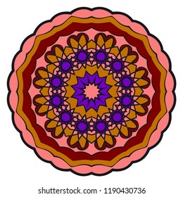 Modern Decorative floral color mandala. Super vector round Shapes. Vector illustration