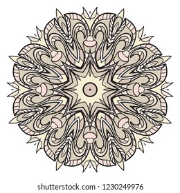 Modern Decorative floral color mandala. Super vector round Shapes. Vector illustration