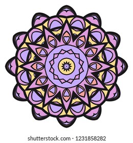 Modern Decorative floral color mandala. Super vector round Shapes. Vector illustration