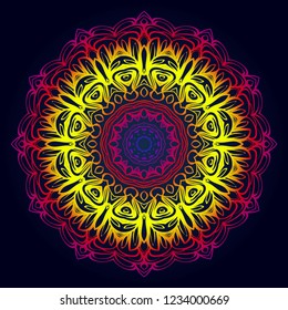 Modern Decorative floral color mandala. round Shapes. illustration