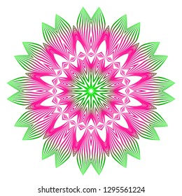 Modern Decorative Floral Color Mandala. Round Shapes. Illustration