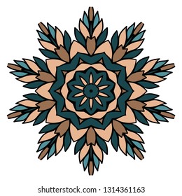 Modern Decorative Floral Color Mandala. Round Shapes. Illustration