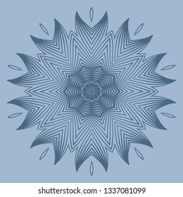 Modern Decorative Floral Color Mandala. Super Vector Round Shapes. Vector Illustration. Dark blue color