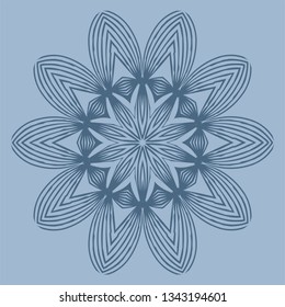 Modern Decorative Floral Color Mandala. Super Vector Round Shapes. Vector Illustration. Dark blue color