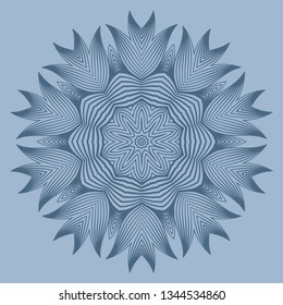 Modern Decorative Floral Color Mandala. Super Vector Round Shapes. Vector Illustration. Dark blue color