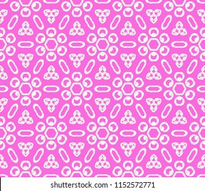 Modern Decorative floral geometric ornament. Vector illustration. For design, wallpaper. Pink, silver color